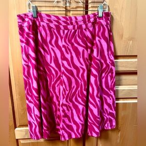 Fuchsia Pink Skirt, Cheerful, M / L, Linen & Cotton, Excellent Condition